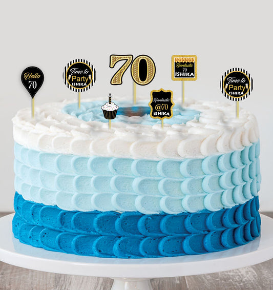 70th Birthday Party Cake Topper /Cake Decoration Kit