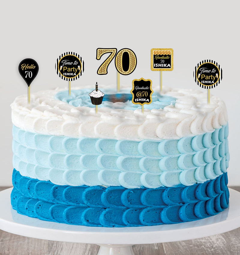 Item#070CTGR - Happy 70th Birthday Elegant Cake Decoration Topper with Gold  Bow - Walmart.com