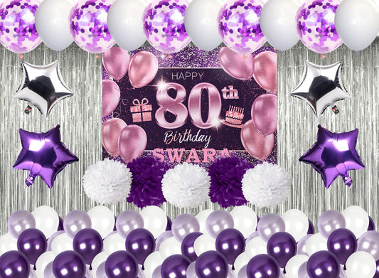 80th Birthday Party Complete Decoration Kit 