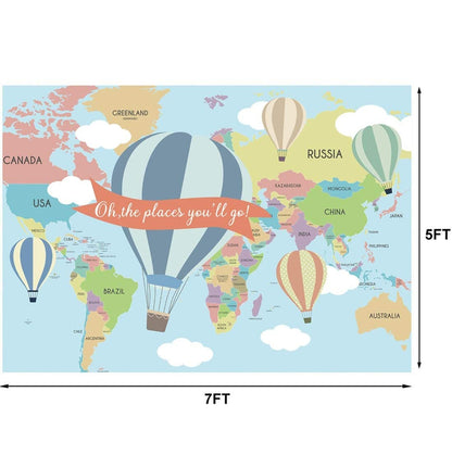 Hot Air Theme Birthday Party Backdrop