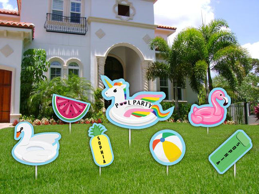 Pool Party Birthday Cutouts for Decorations