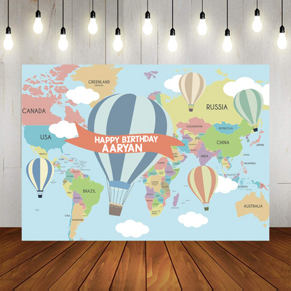 Hot Air Theme Birthday Party Backdrop