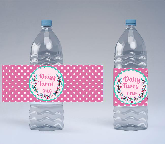 Some Bunny Is One Theme Water Bottle Labels