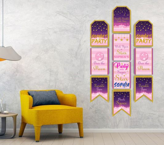 Twinkle Twinkle Little Star Theme Birthday Party Paper Door Banner for Wall Decoration