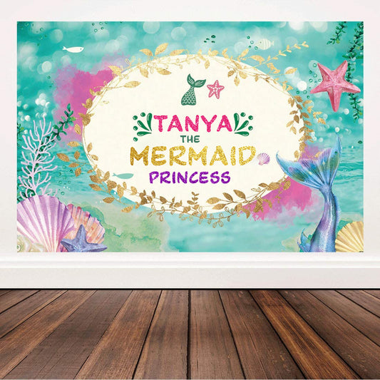 Mermaid Theme Birthday Party Backdrop