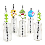 Baby Shark Theme Birthday Party Paper Decorative Straws