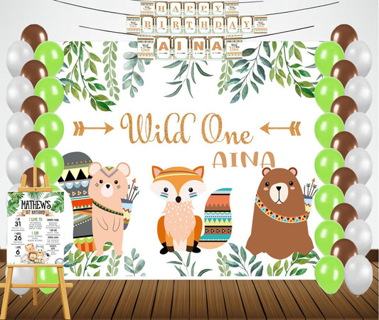Wild One Birthday Party Personalized Complete Kit