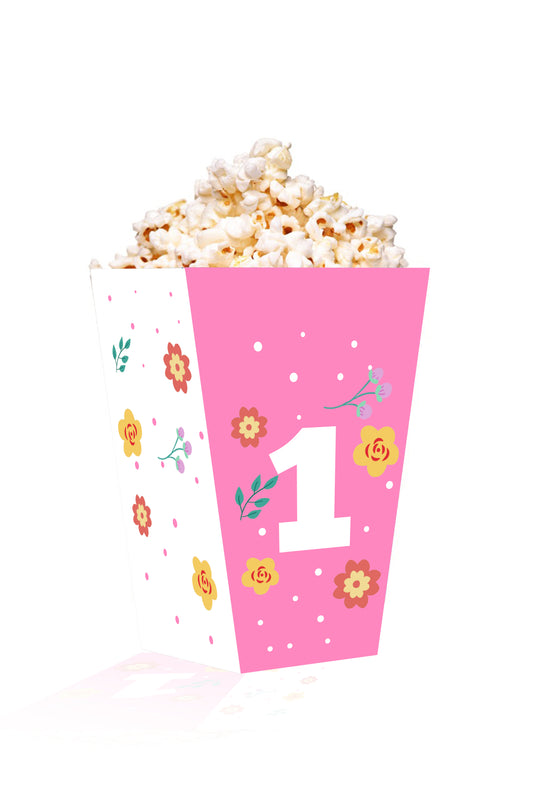 Wild One Girls Birthday Theme Popcorn Box (Pack Of 10)