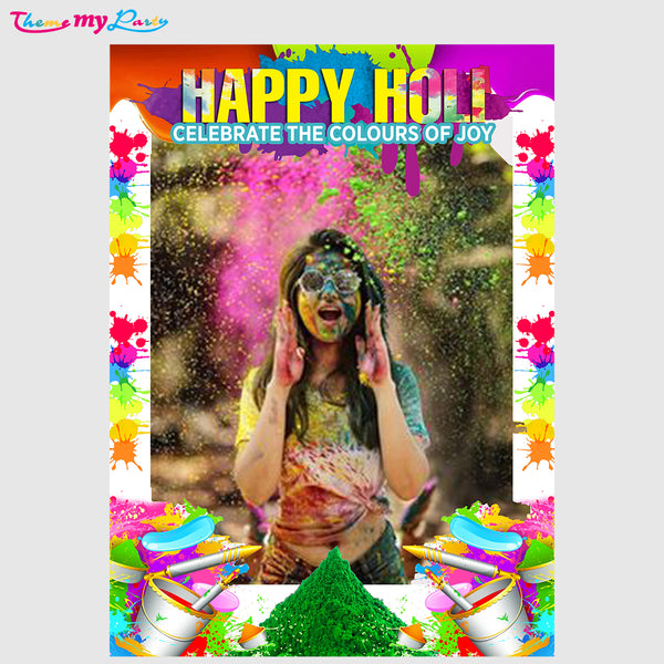 Holi Party Selfie Photo Booth Frame