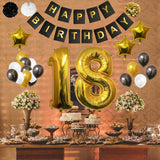 18th Happy Birthday Party Combo Black & Gold