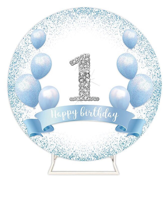 One Is Fun Round Birthday Party Backdrop