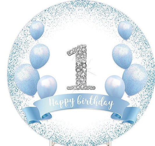 One Is Fun Round Birthday Party Backdrop