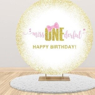 One Is Fun First Birthday Party  Round Backdrop