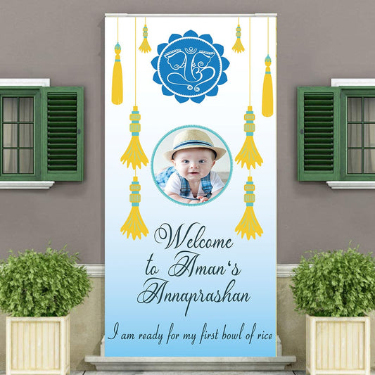 Annaprashan Customized Welcome Banner Roll up Standee (with stand)