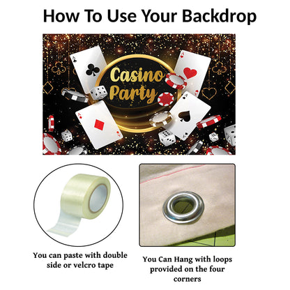Casino Party Backdrop For Card Party Decoration