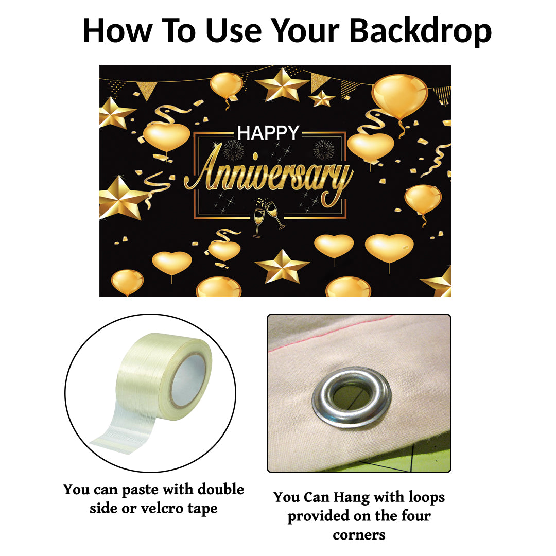 Anniversary Party Backdrop Banners for Couples