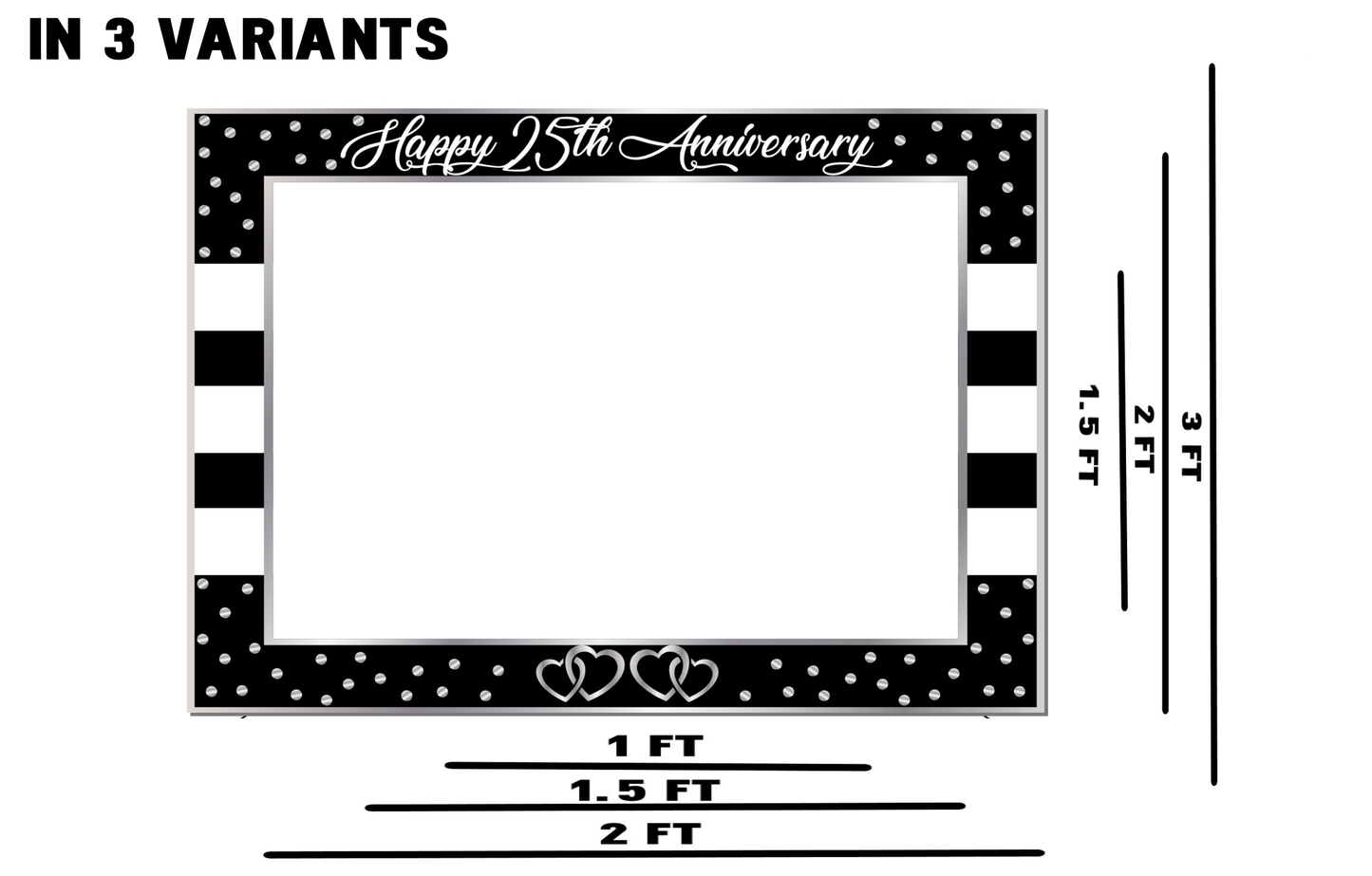 25th Anniversary Party Selfie Photo Booth Frame & Props