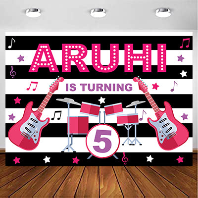 Rockstar Theme Birthday Party Backdrop