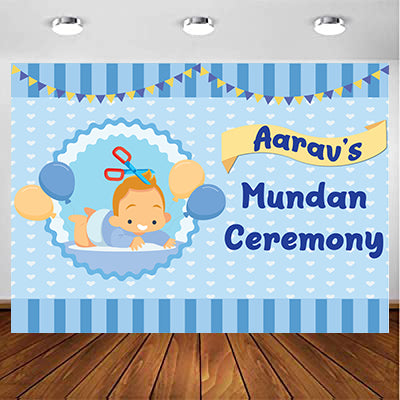 Mundan Ceremony / My First Haircut  Boys Party Backdrop Banner