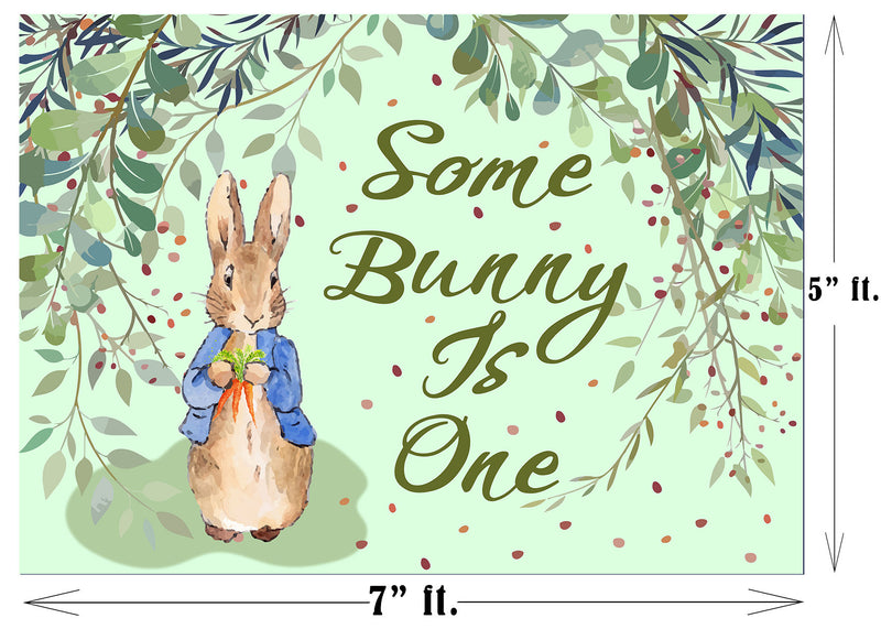 Personalize Some Bunny Is One Birthday Party Backdrop Banner