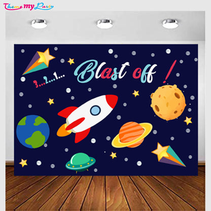 Space Theme Party Backdrop