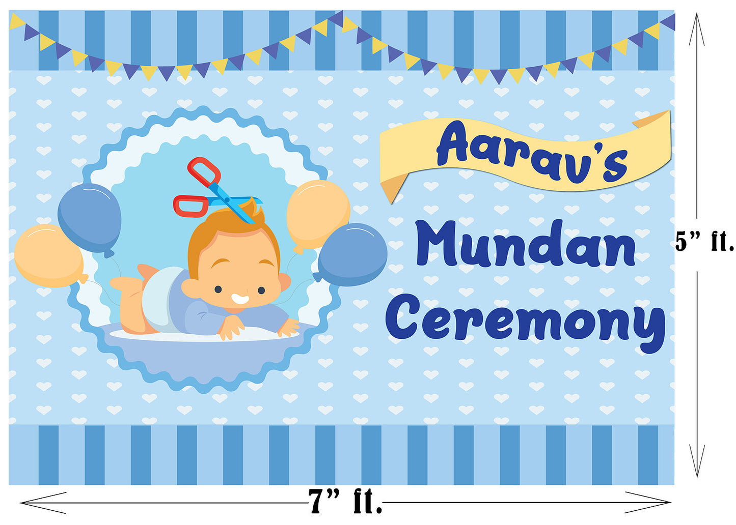 Mundan Ceremony / My First Haircut  Boys Party Backdrop Banner