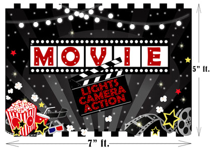 Movie Night Theme Backdrop for Decorations