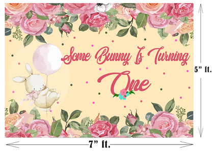 Some Bunny Is One Birthday Party Backdrop