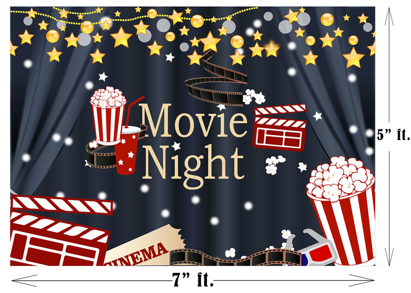 Movie Night Theme Backdrop for Decorations