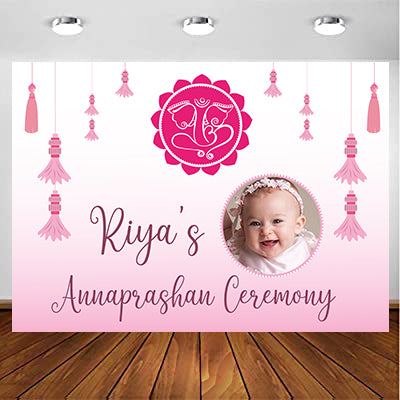 Annaprashan Ceremony Girls Backdrop Banner Decoration