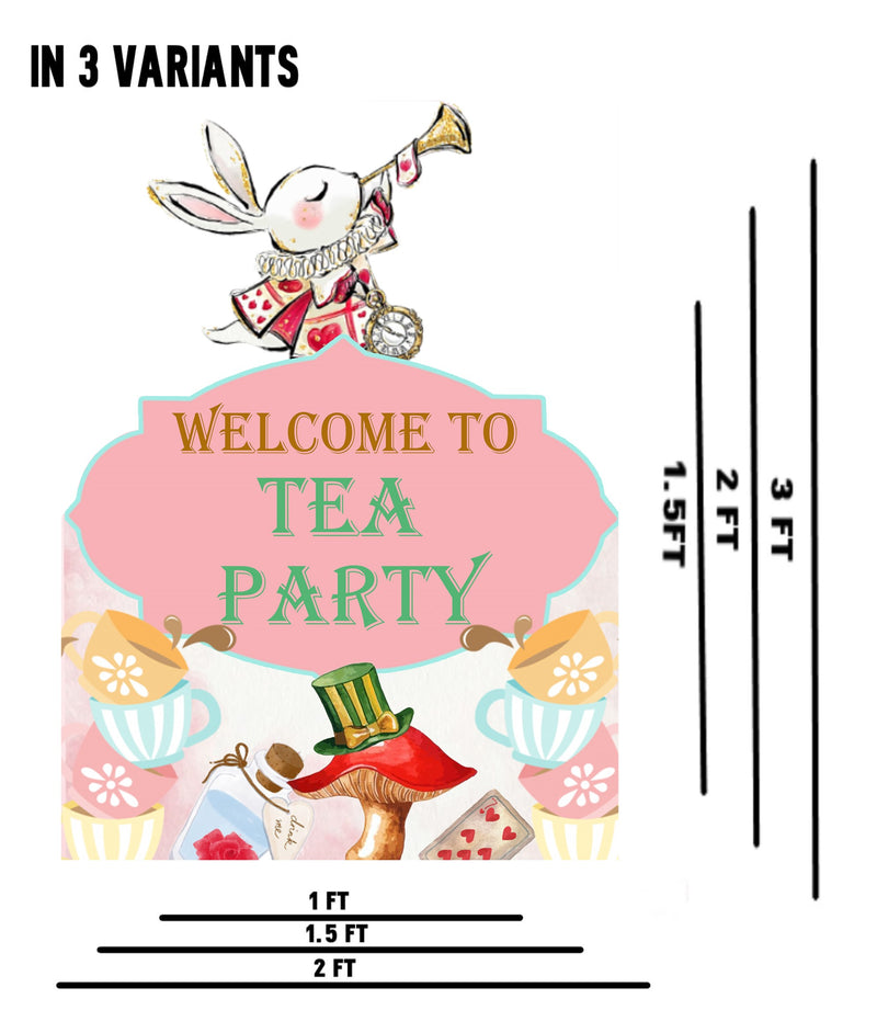 Alice Tea Party Theme Birthday Party Welcome Board 