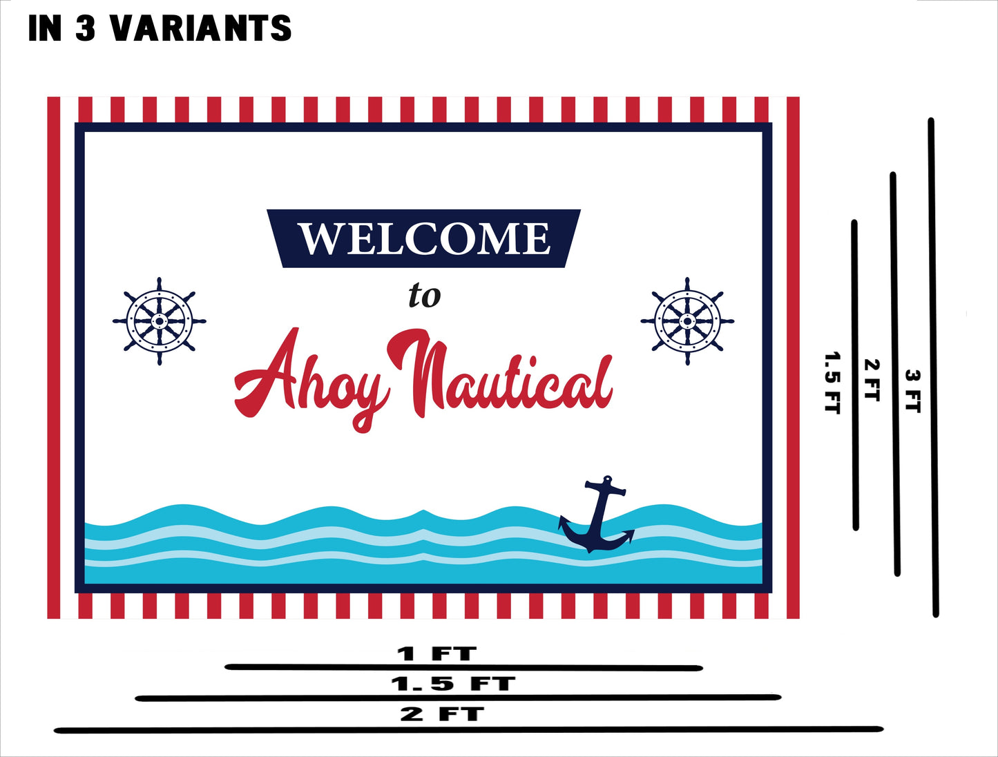 Nautical Ahoy  Theme Birthday Party Welcome Board 