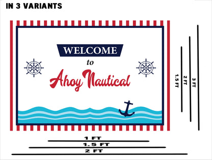 Nautical Ahoy  Theme Birthday Party Welcome Board 