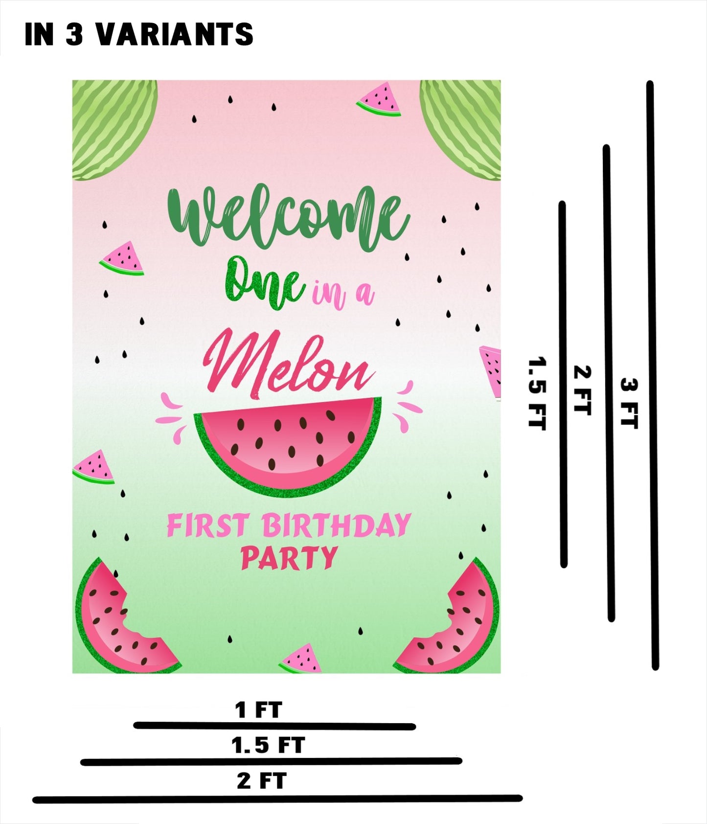 One In A Melon Theme Birthday Party Welcome Board 