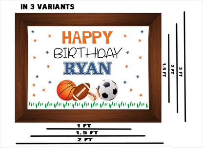Sports  Theme Birthday Party Welcome Board 