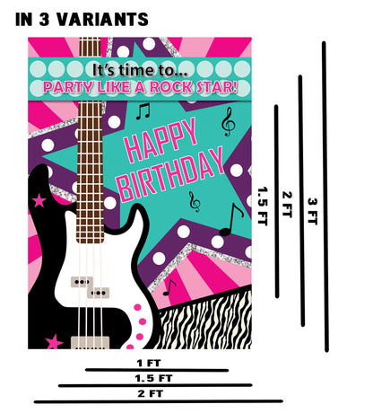 Rockstar Theme Birthday Party Welcome Board