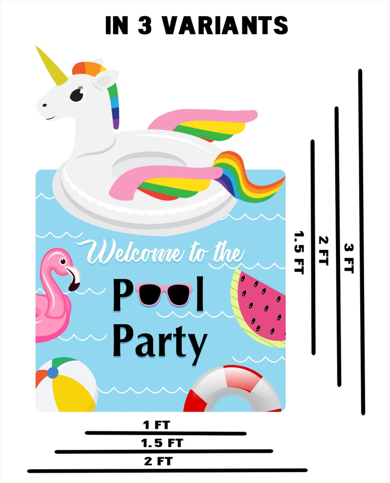 Pool Party Birthday Welcome Board for Decorations