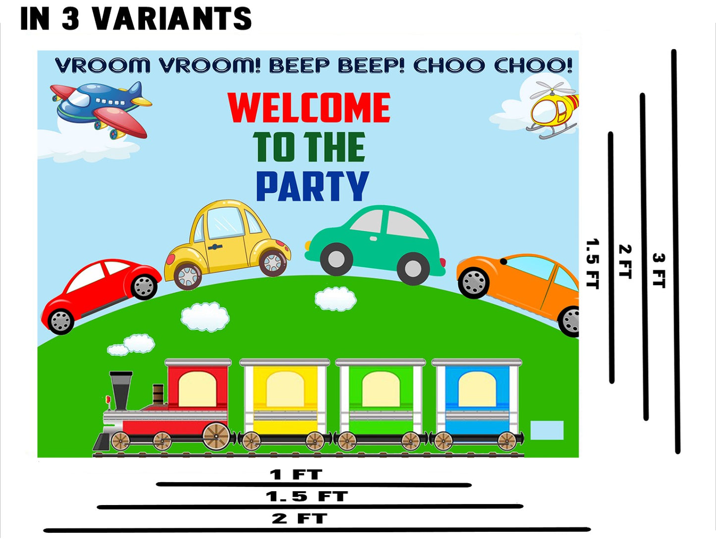 Transport Theme Birthday Party Welcome Board 