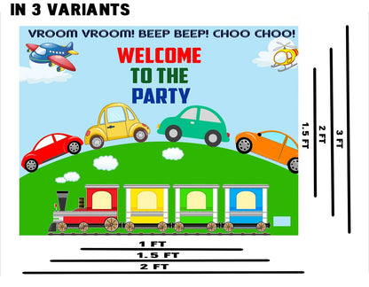 Transport Theme Birthday Party Welcome Board 