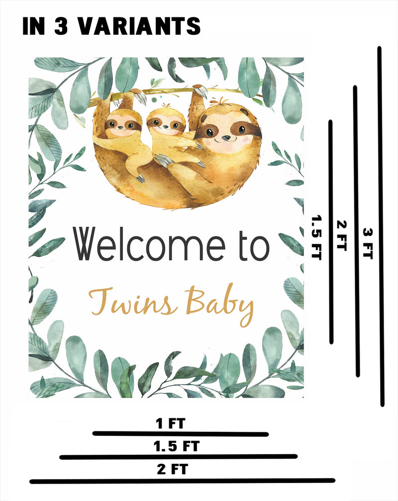 Twins Baby Theme Birthday Party Welcome Board 