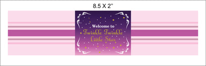 Twinkle Twinkle Little Star Theme Birthday Party Water Bottle Labels