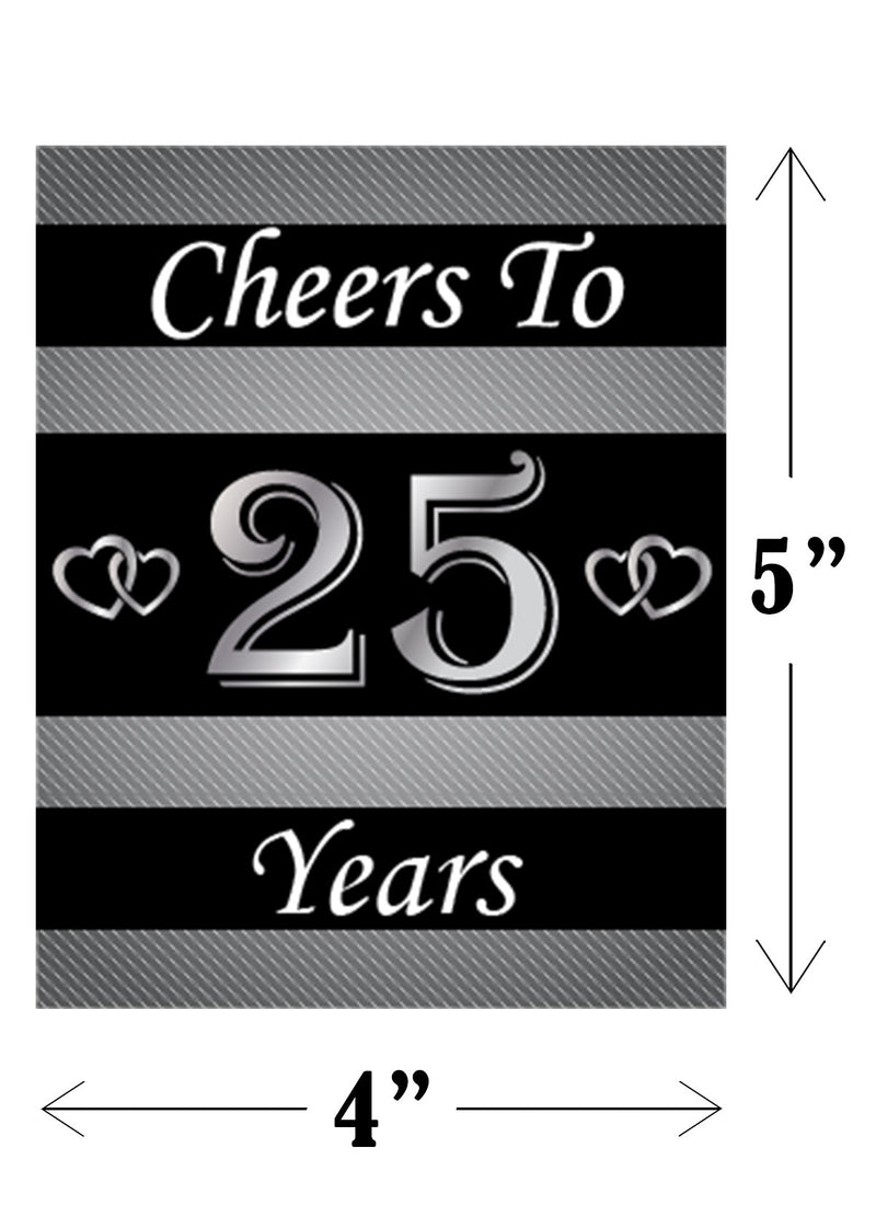 25th Anniversary Party Wine Bottles Labels