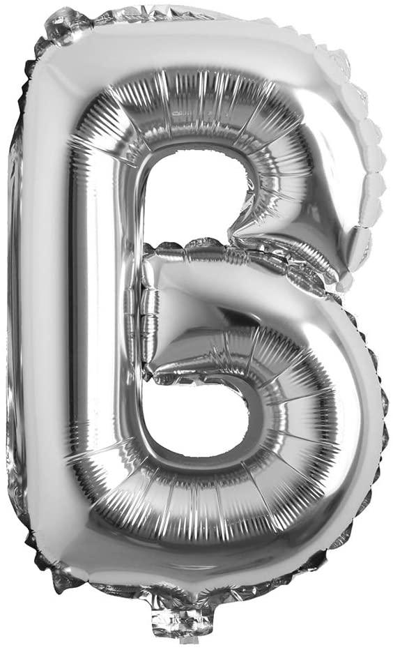 16 Inch B Alphabet Letter Balloons Birthday Balloons Silver Foil Letter Balloons Birthday Party Decorations Kids