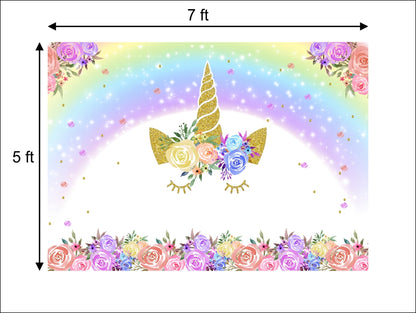 Unicorn Theme Birthday Party Backdrop