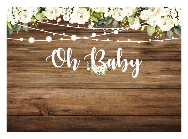 Oh Baby Party Decoration Kit with Backdrop & Balloons