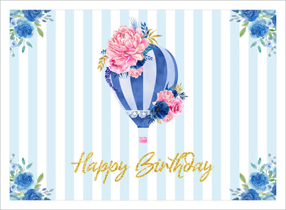 Hot Air Theme Birthday Party Backdrop