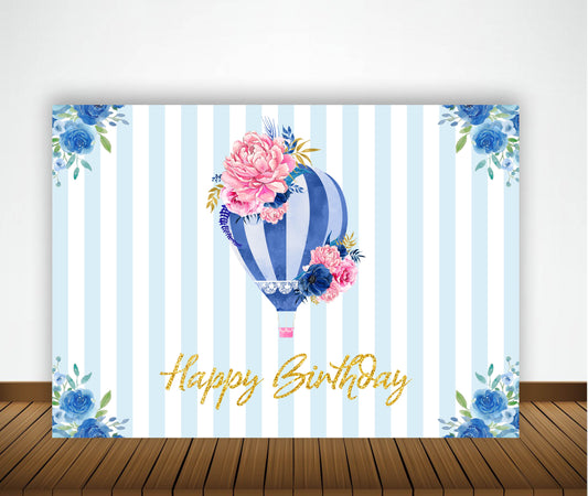 Hot Air Theme Birthday Party Backdrop
