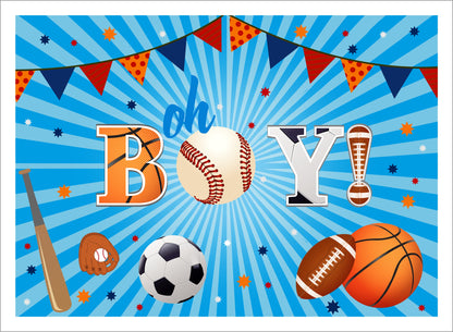 Sports  Theme Birthday Party Backdrop 