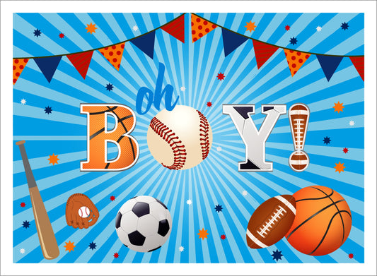 Sports  Theme Birthday Party Backdrop 