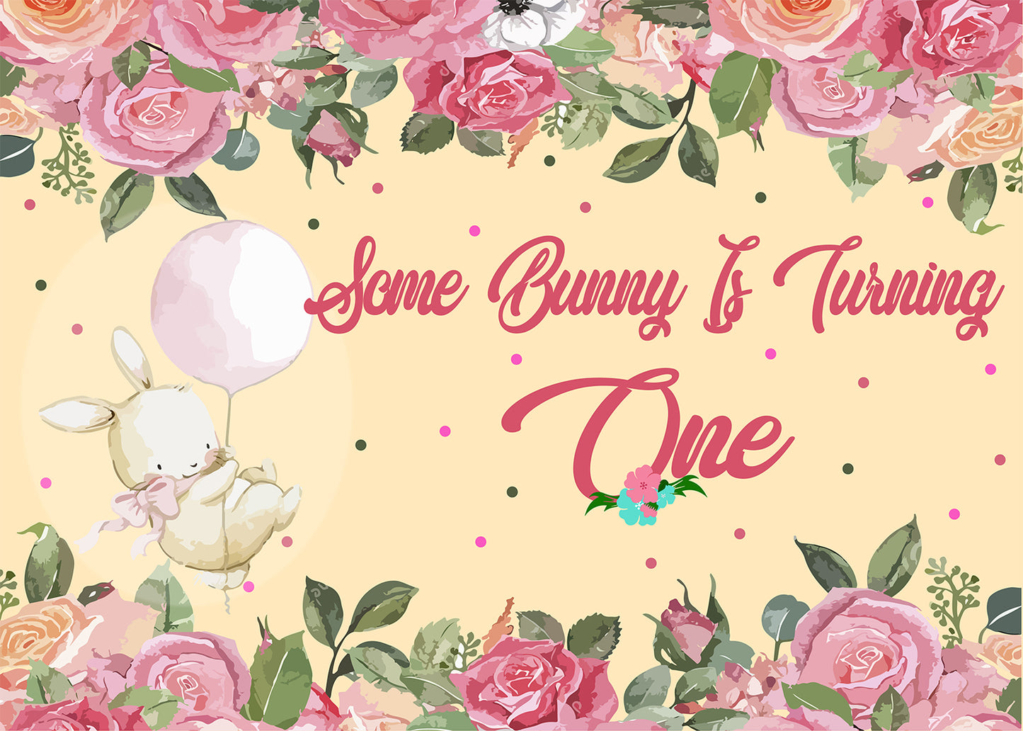 Some Bunny Is One Birthday Party Backdrop